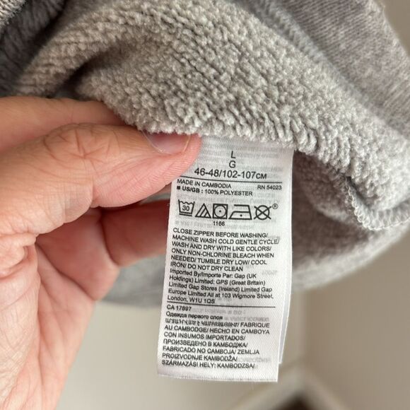 Banana Republic Men Heather Gray pullover polartec Zip-Up Sweatshirt size large - Picture 7 of 8